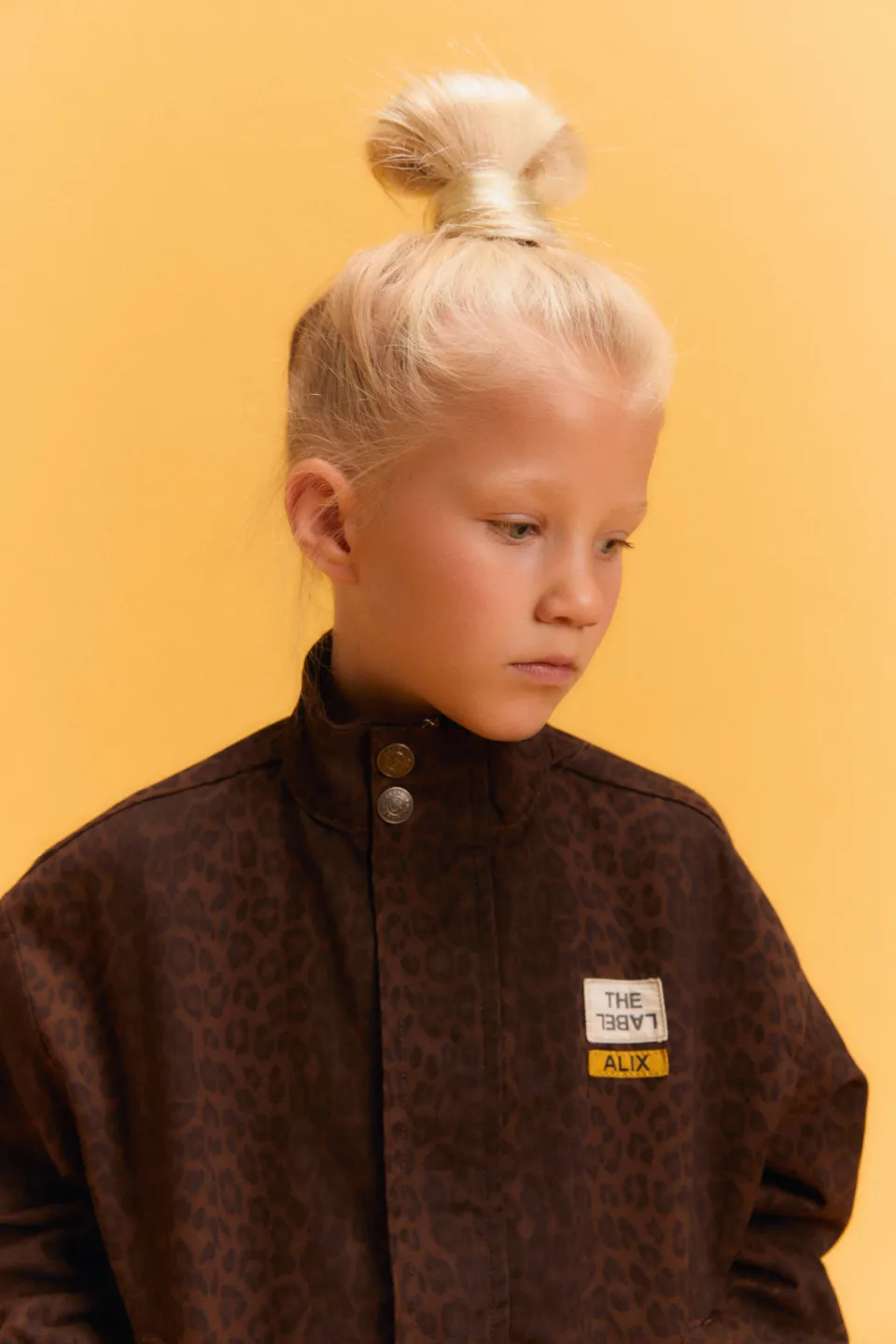 Alix The Label Mini katoenen tussenjas met panterprint bruin, foto 5
