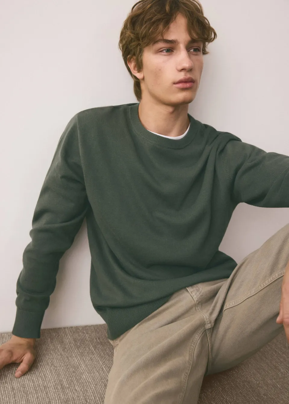 Mango TEEN katoenen gebreide trui - groen, foto 7