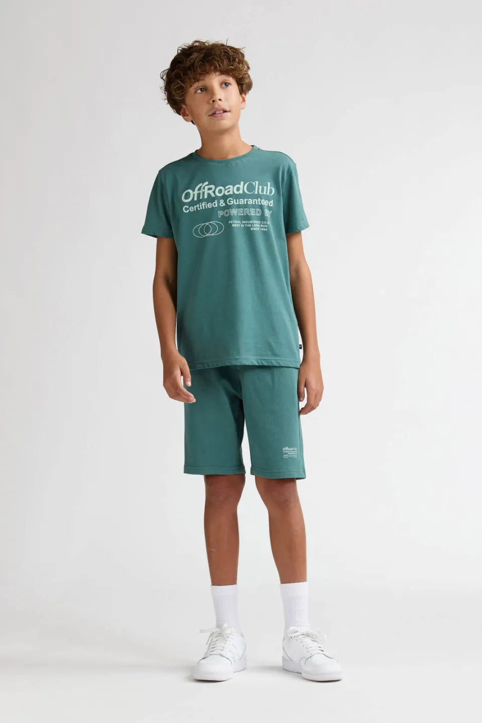 Petrol Industries regular waist sweatshort zeegroen