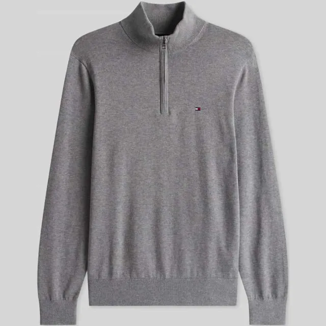 Tommy Hilfiger Essential halfzip trui grijs, foto 2