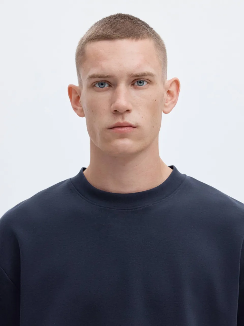 Selected loose fit T-shirt SLHLOOSEOSCAR donkerblauw, foto 4