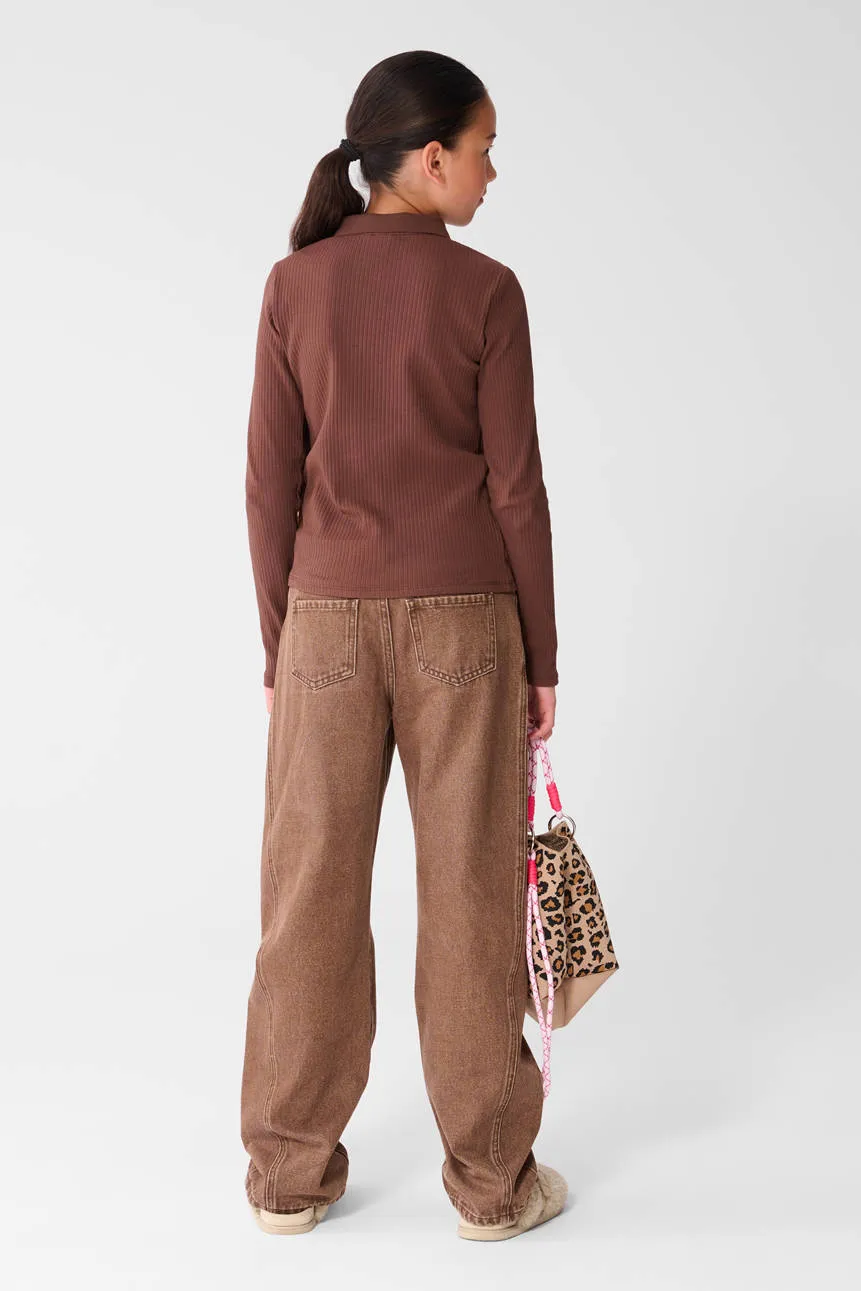 Shoeby longsleeve bruin, foto 6