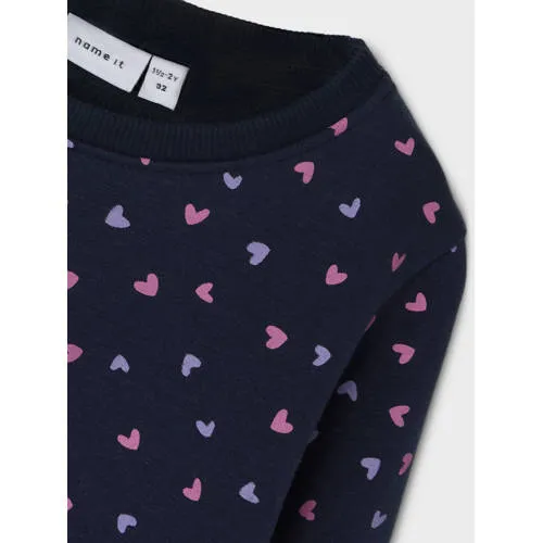 NAME IT MINI sweater met hartjes - donkerblauw, foto 3