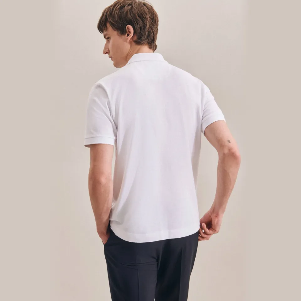 Seidensticker regular fit polo wit, foto 4