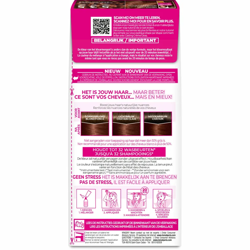 L'oréal Casting Crème Gloss haarkleurmiddel mahoniebruin 535, foto 3