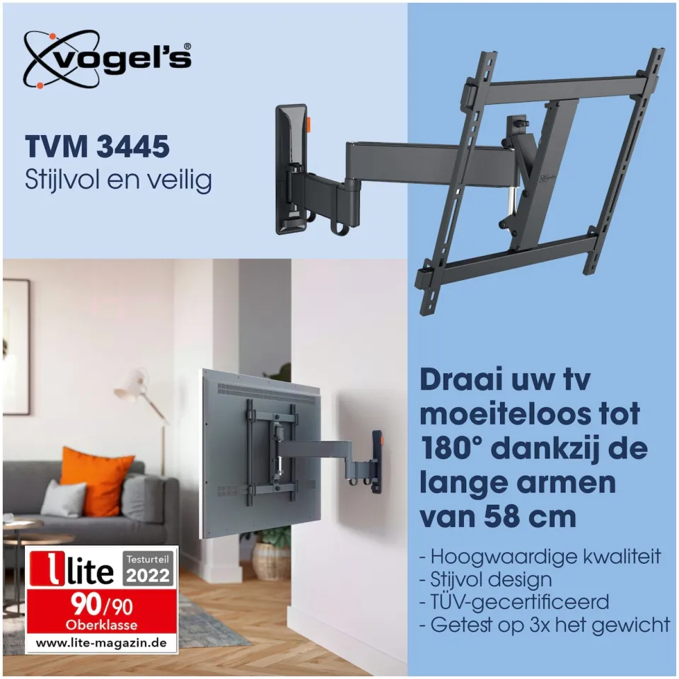 Vogel's TVM 3445 draaibare tv-beugel zwart, foto 3