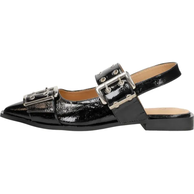 Shoecolate Slingbacks ballerina zwart lak, foto 2