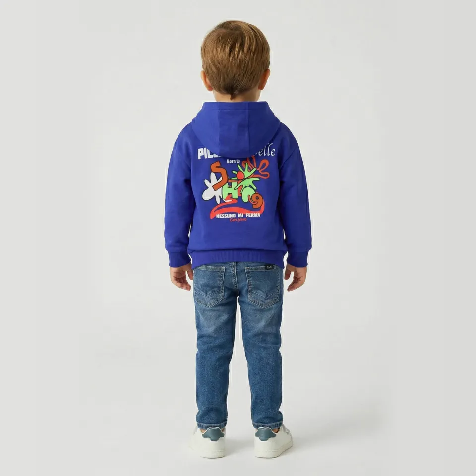 Little Cars hoodie met backprint blauw, foto 4