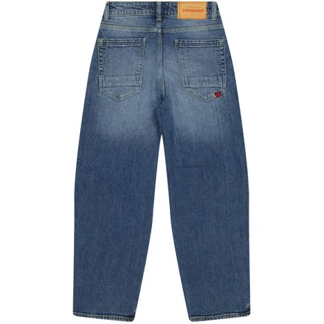 Vingino Keaton baggy jeans - Mid Blue Wash Blauw Jongens Denim Effen, foto 2