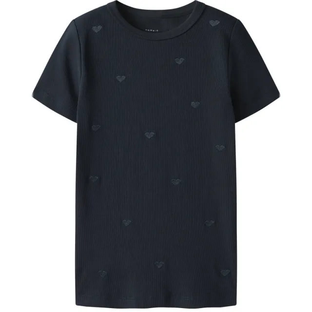 NAME IT MINI T-shirt met hartjes donkerblauw, foto 2