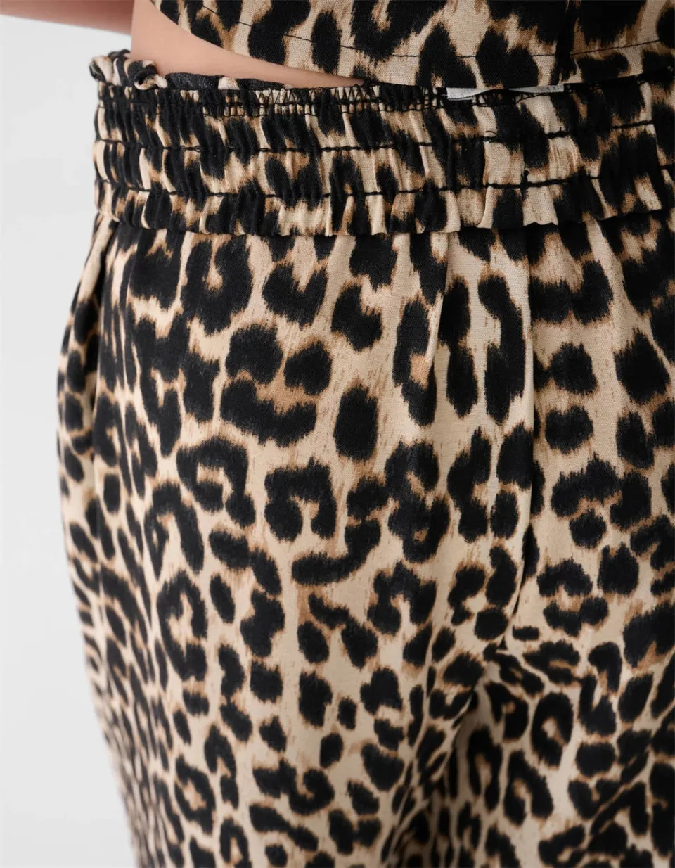 Shoeby high waist casual broek panterprint bruin, foto 7