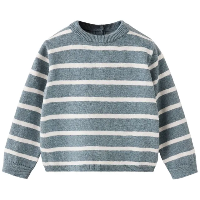 Mango Kids gebreide gestreepte trui - blauw