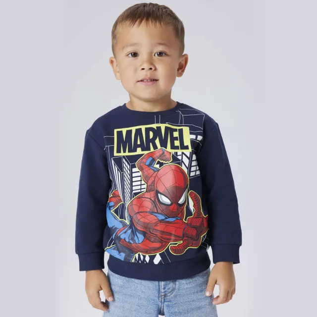 NAME IT MINI Spiderman sweater donkerblauw