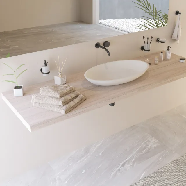 Ideavit Opbouw Waskom Ideavit Solidjazz 70x40x9 cm Solid Surface Mat Wit