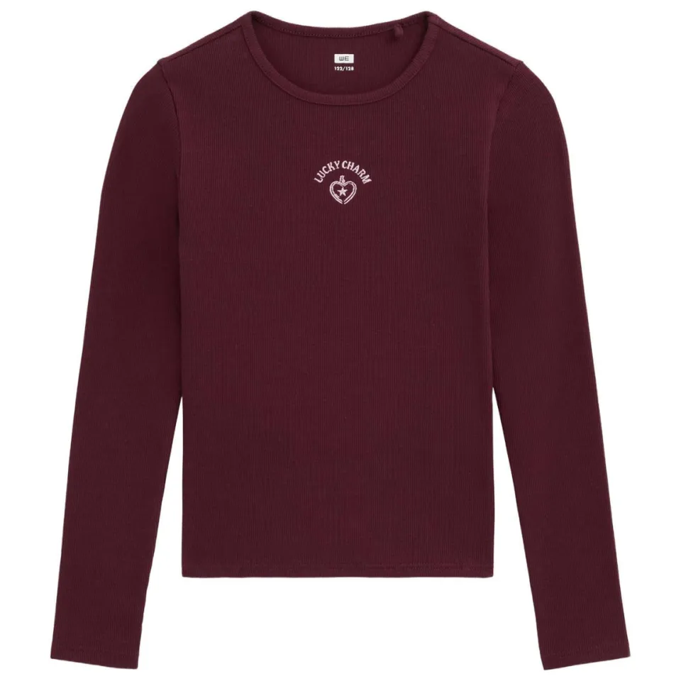 WE Fashion longsleeve donkerpaars, foto 2