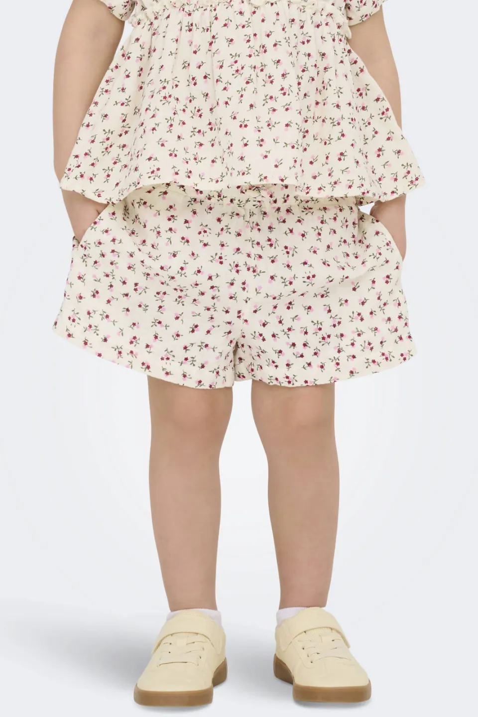 Only Mini gebloemde casual short ecru, foto 7