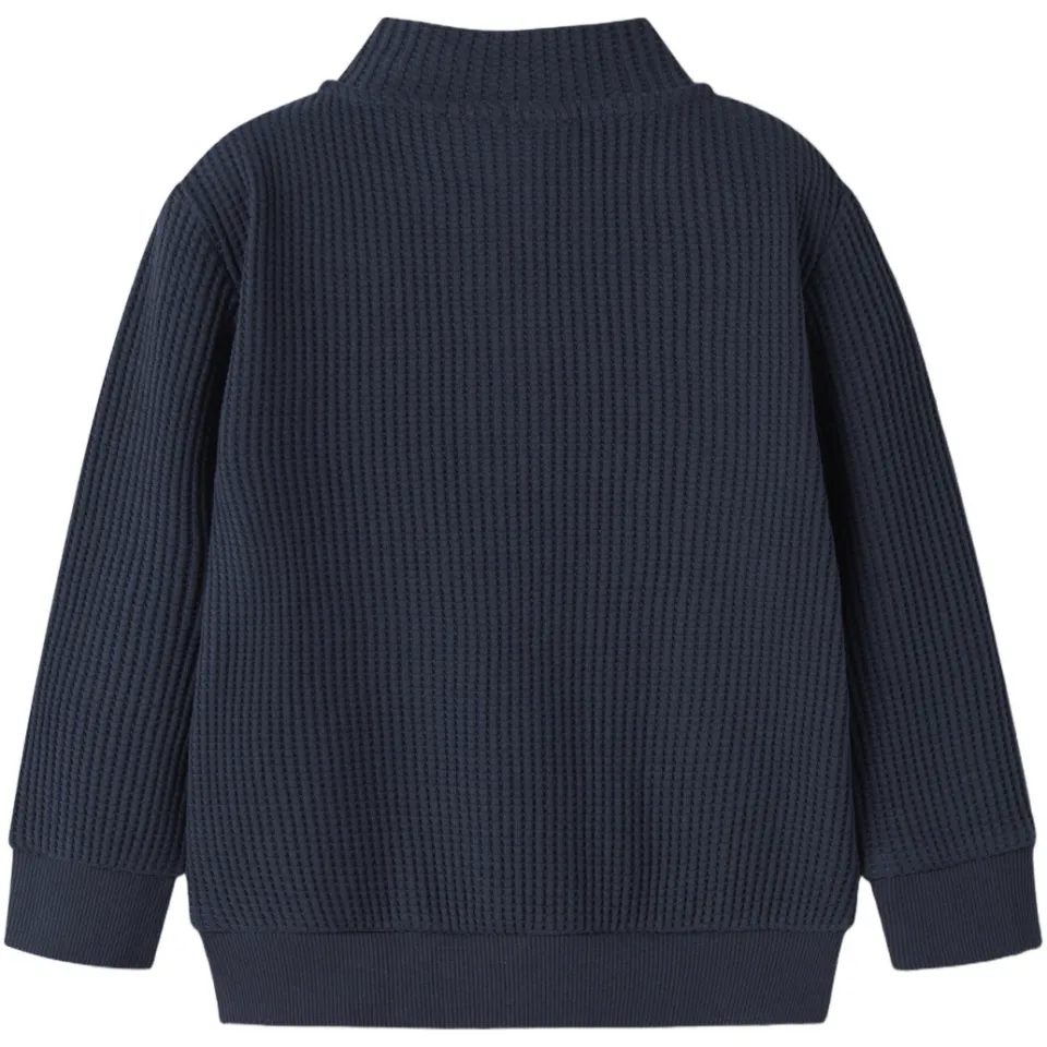 NAME IT MINI gebreide trui - donkerblauw Jongens Katoen Opstaande kraag, foto 2