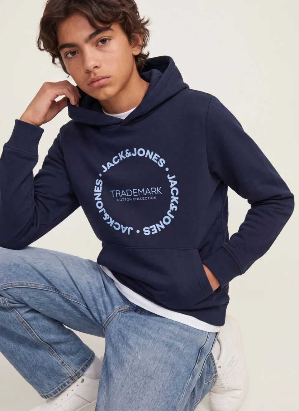 Jack & Jones JUNIOR hoodie met logo - donkerblauw, foto 7