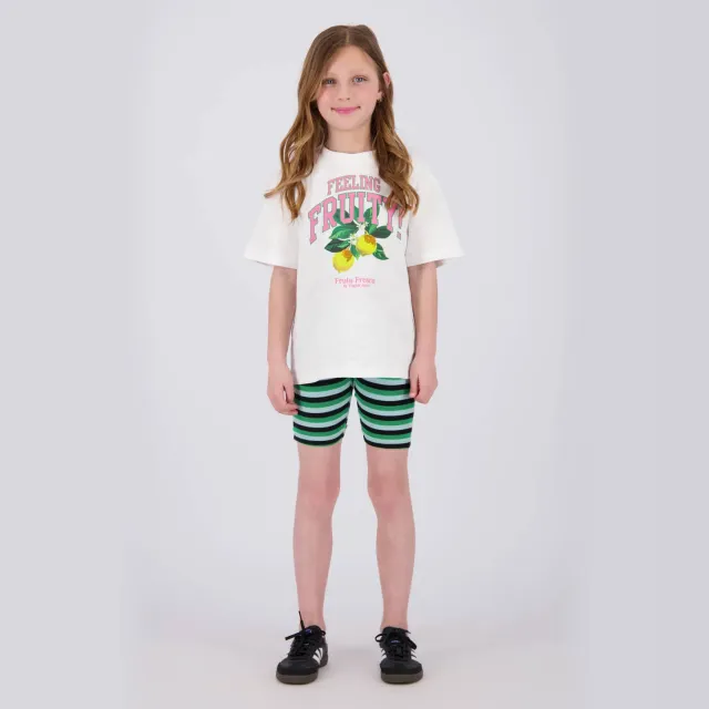 Vingino gestreepte bikershort groen Groen/zwart