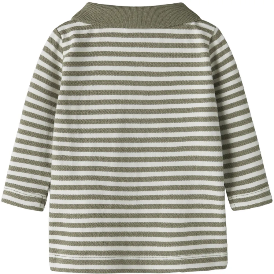 NAME IT BABY longsleeve polo gestreept kaki wit, foto 2