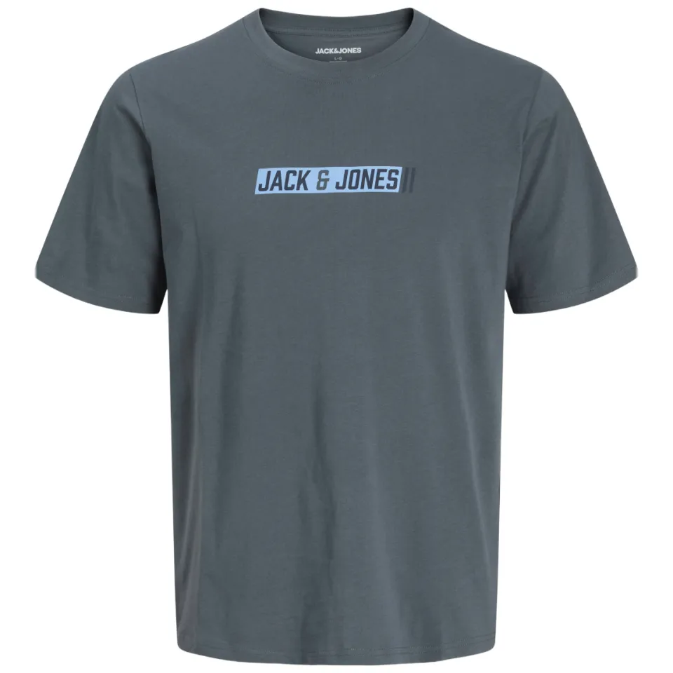 Jack & Jones rechtvallend T-shirt met logo grijsblauw, foto 2