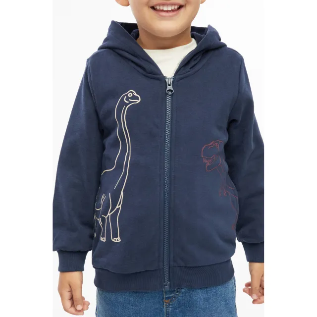 S.Oliver sweatvest met print - donkerblauw