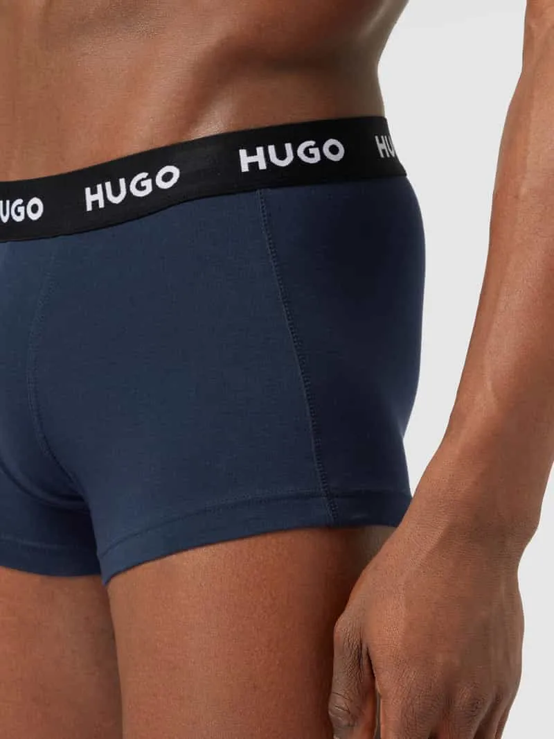Hugo Boxershort met labeldetails in een set van 3 stuks donkerblauw, foto 5