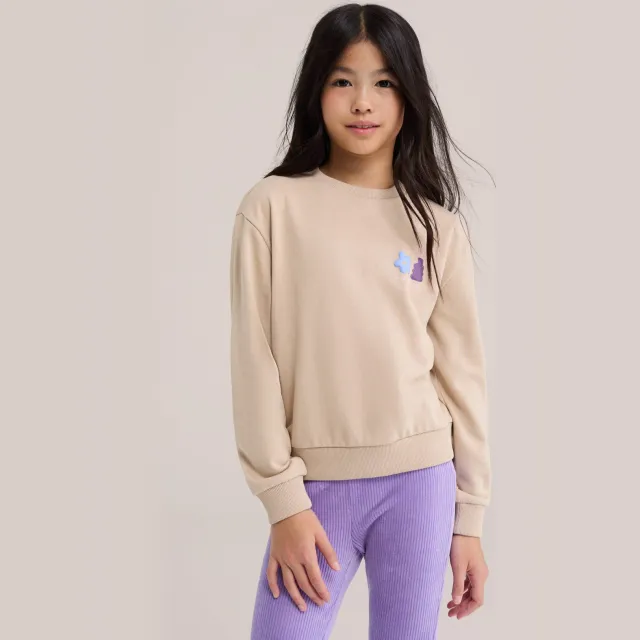 WE Fashion sweater met backprint - beige