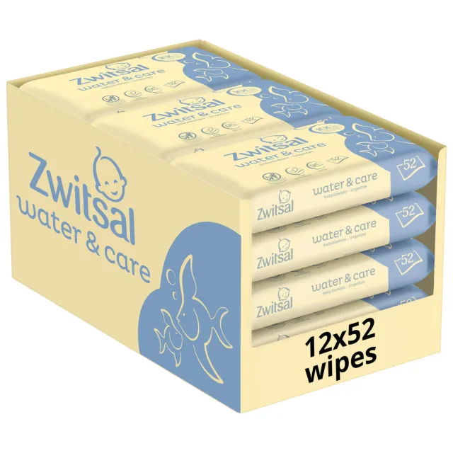Zwitsal Water & Care billendoekjes - 12 x 52 stuks