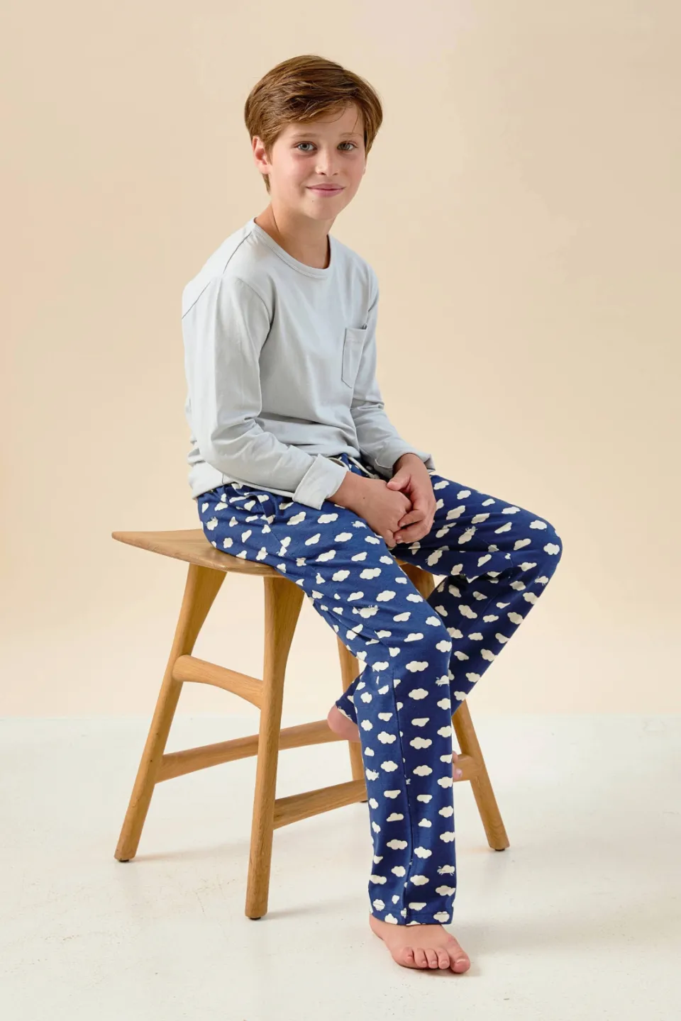 Little Label pyjama met all over print blauw