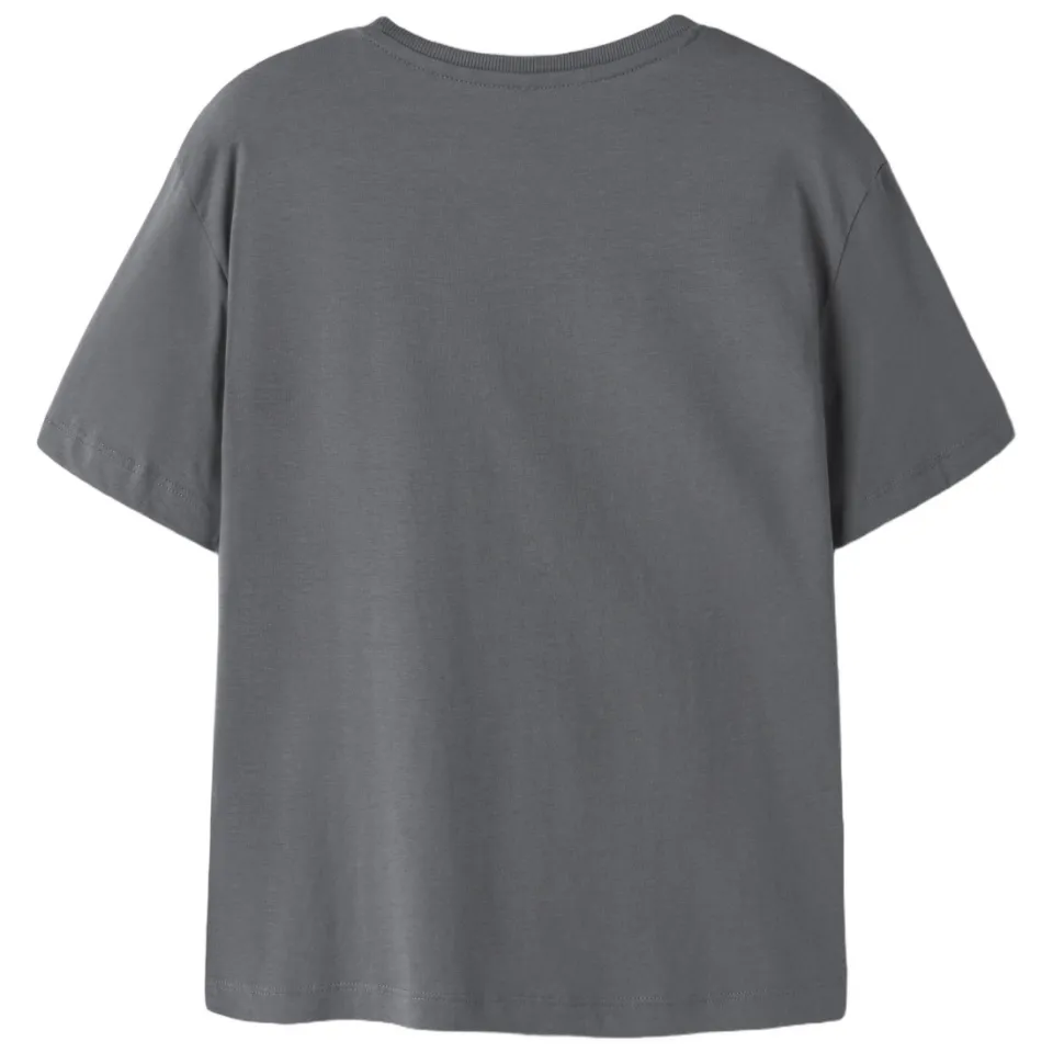 NAME IT T-shirt donkergrijs lava smoke-w. jet stream print, foto 3