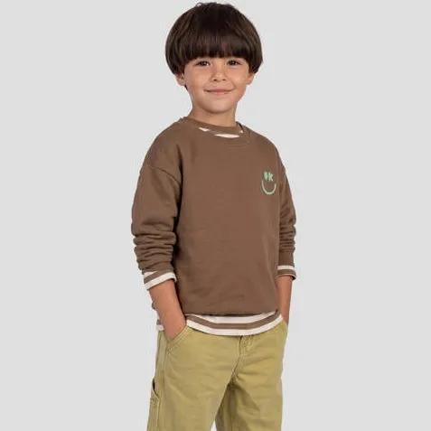 Orange Stars sweater met print - donkerbruin, foto 2
