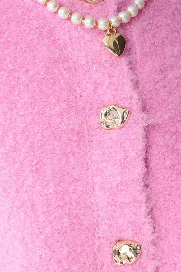 Shoeby tweed gilet met wol - roze, foto 8