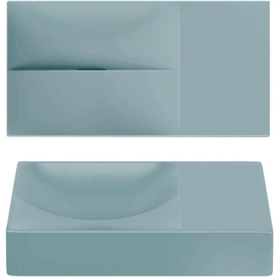 Clou Flush Fontein Zonder Kraangat Mat Blauw Keramiek 36 cm