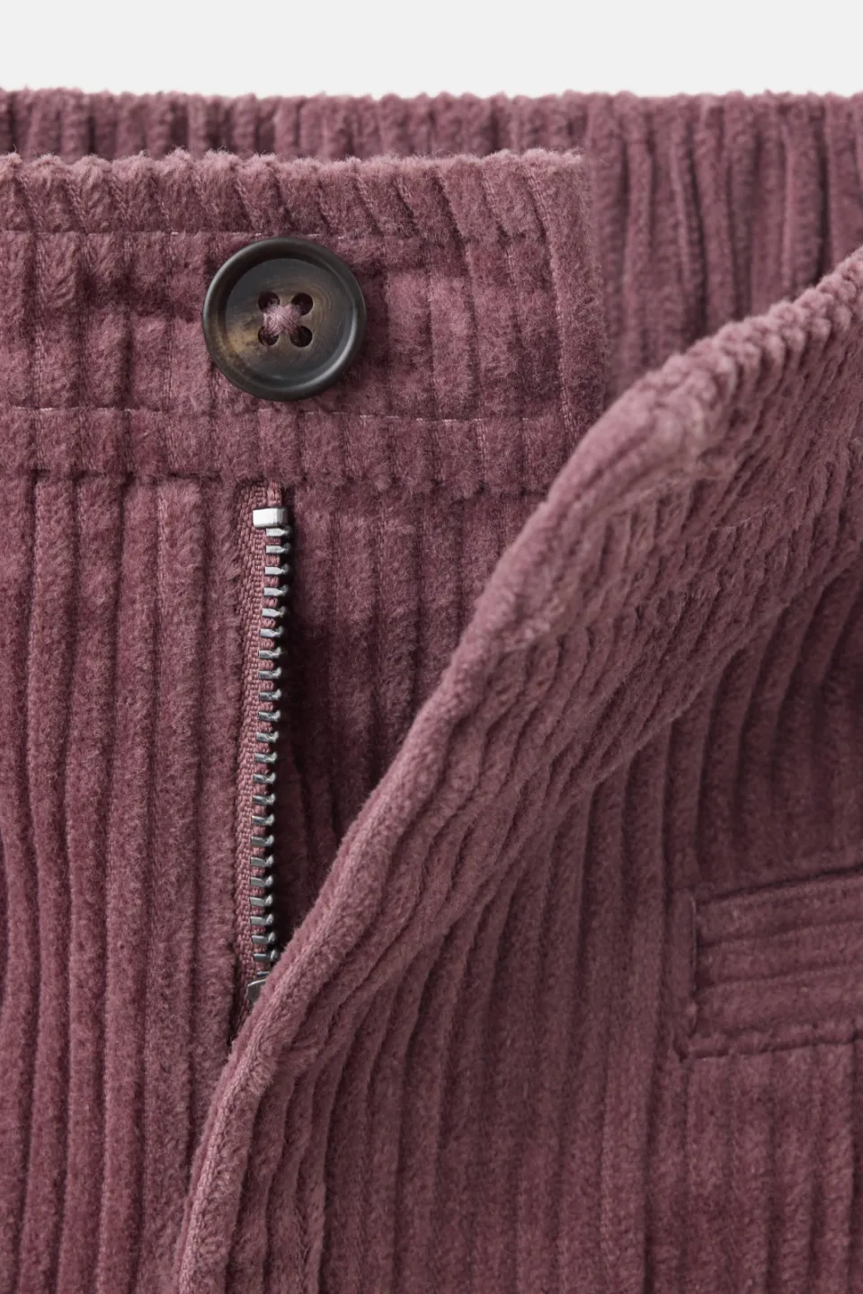 Mango corduroy casual broek bordeauxrood, foto 4