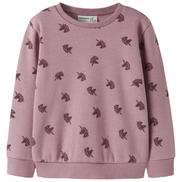 NAME IT MINI rechtvallende sweater met print - lila