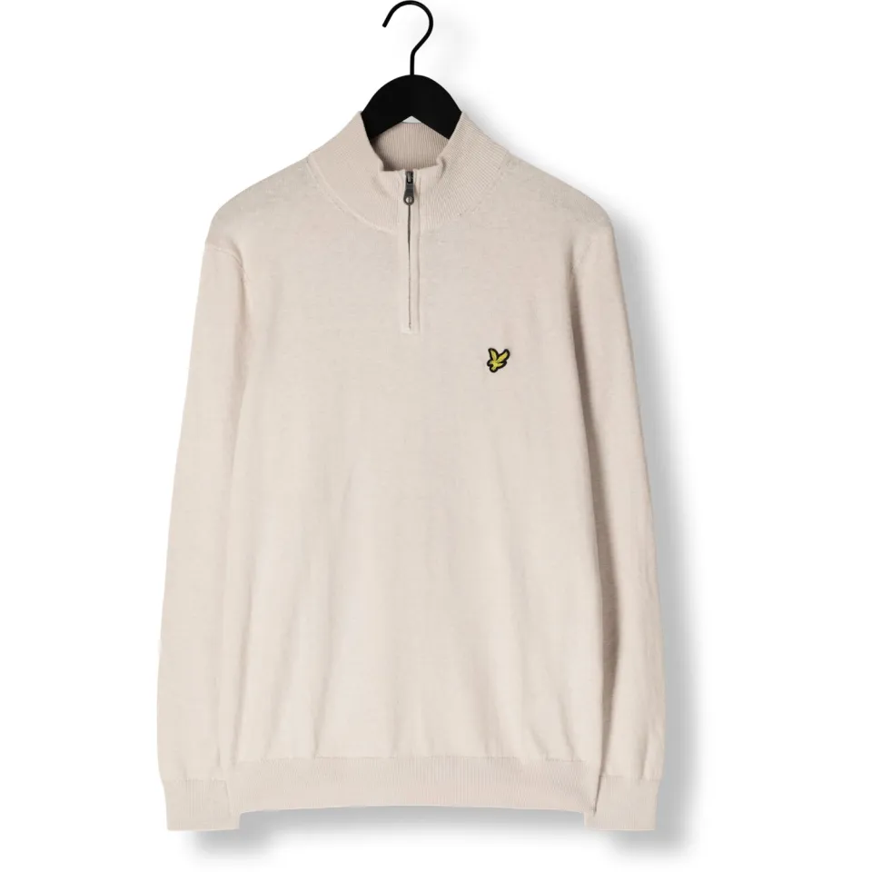 Lyle & Scott Heren Truien & Vesten Cotton Merino Quarter Zip Jumper - Beige, foto 2