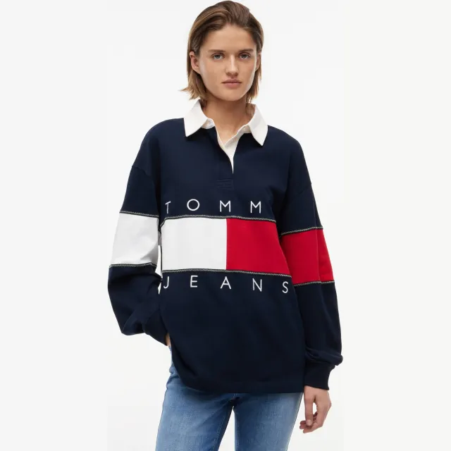 Tommy Jeans sweater marineblauw Marineblauw/ rood