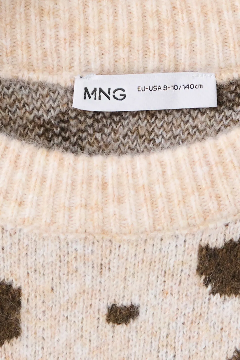 Mango Kids gebreide trui met print en wol - beige, foto 4