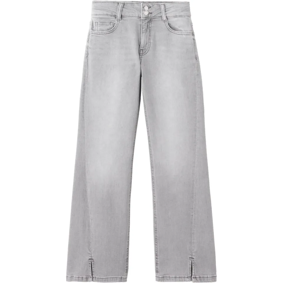Mango Kids regular waist flared jeans met split - grijs, foto 2