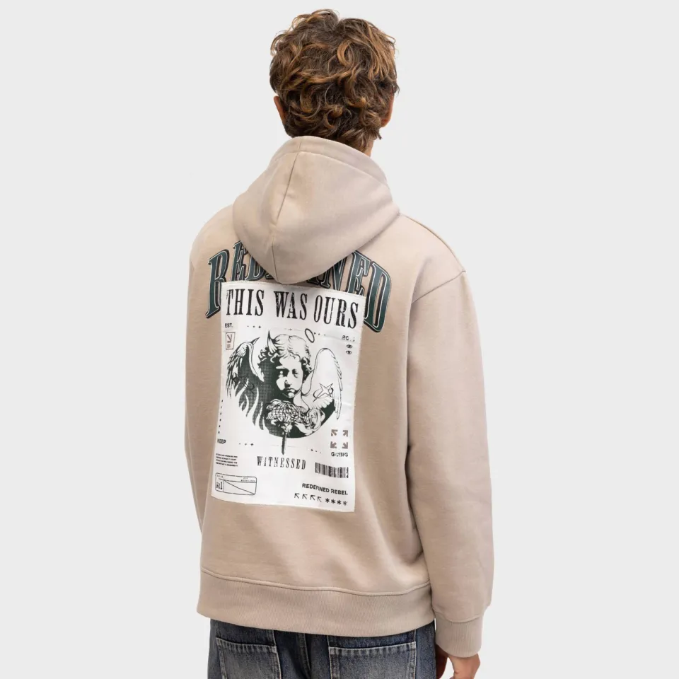 Redefined Rebel hoodie met backprint - beige, foto 5