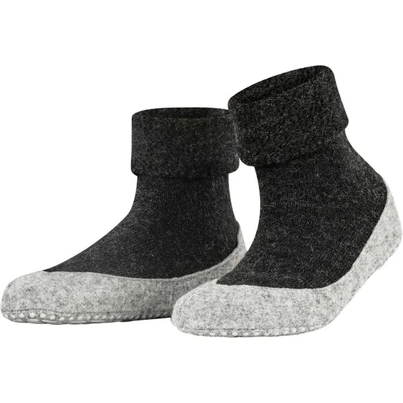 Falke Cosyshoe Cocooning - Pantoffels-38, zwart/grijs