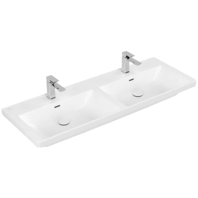 Villeroy & Boch Wastafel Villeroy & Boch Subway 3.0 Dubbele Wasbak 47x130x16.5 cm Stone White Wit