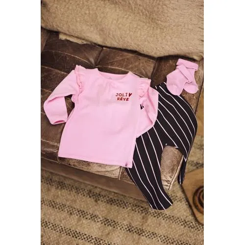 Z8 newborn Juniper gestreepte babybroek donkerbruin roze, foto 4