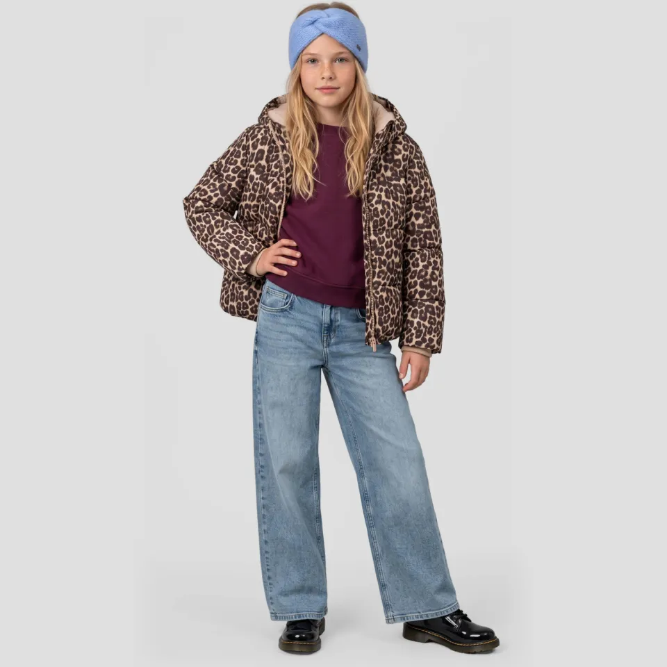 Me & My Monkey winterjas panterprint bruin Bruin/beige