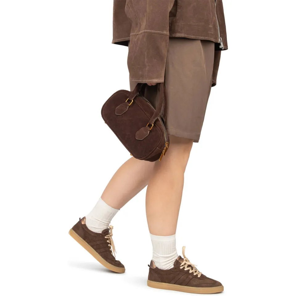 Poelman suède sneakers donkerbruin, foto 7