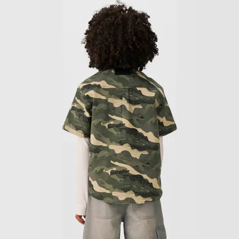 Coolcat twill overhemd Riley met camo print groen, foto 3