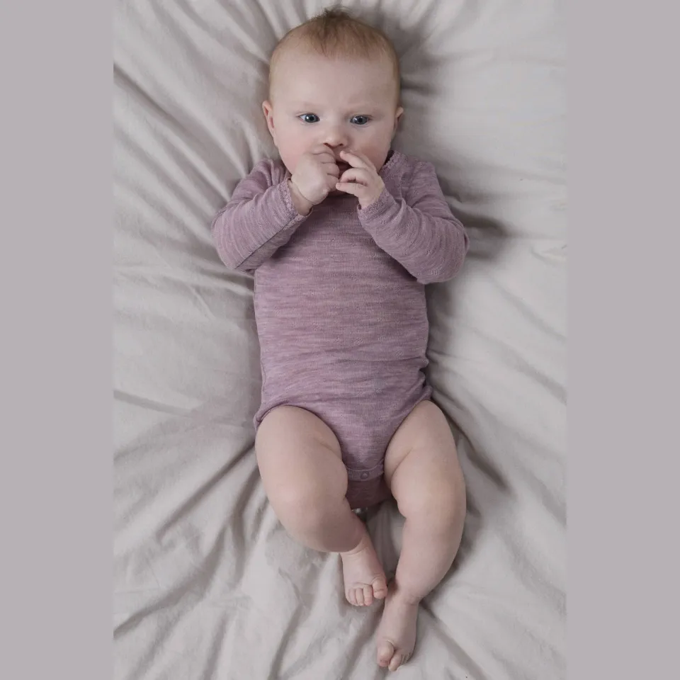 NAME IT BABY wollen romper - oudroze
