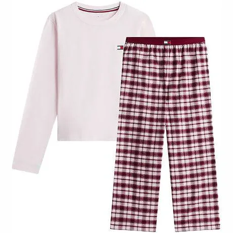 Tommy Hilfiger geruite pyjama roze/donkerrood