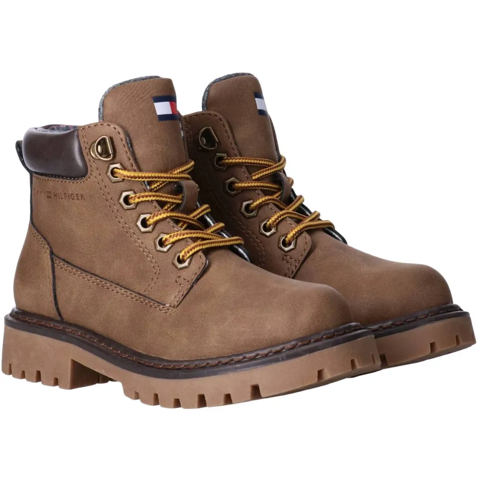 Tommy Hilfiger veterschoenen met profielzool - bruin, foto 3